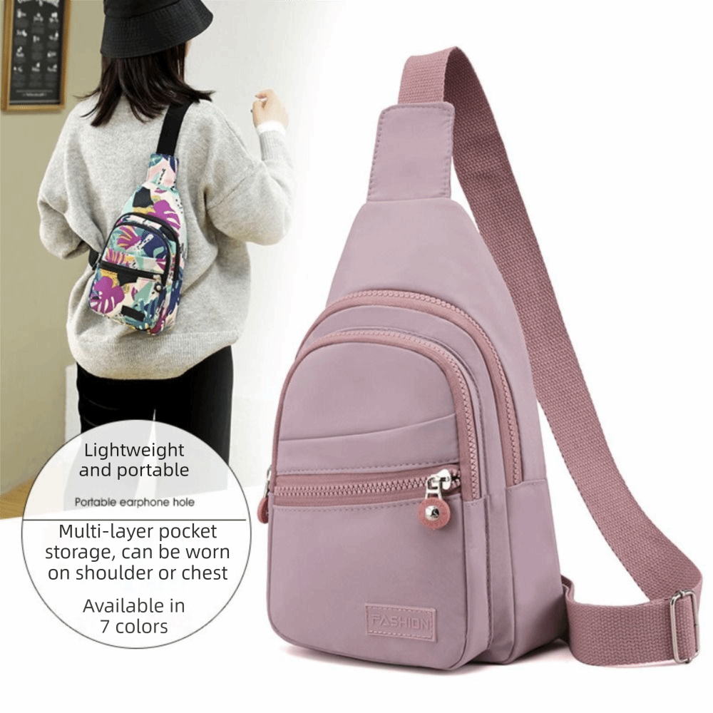 Sling Backpack Shoulder - حقيبة صدر نسائية من النايلون مقاومة