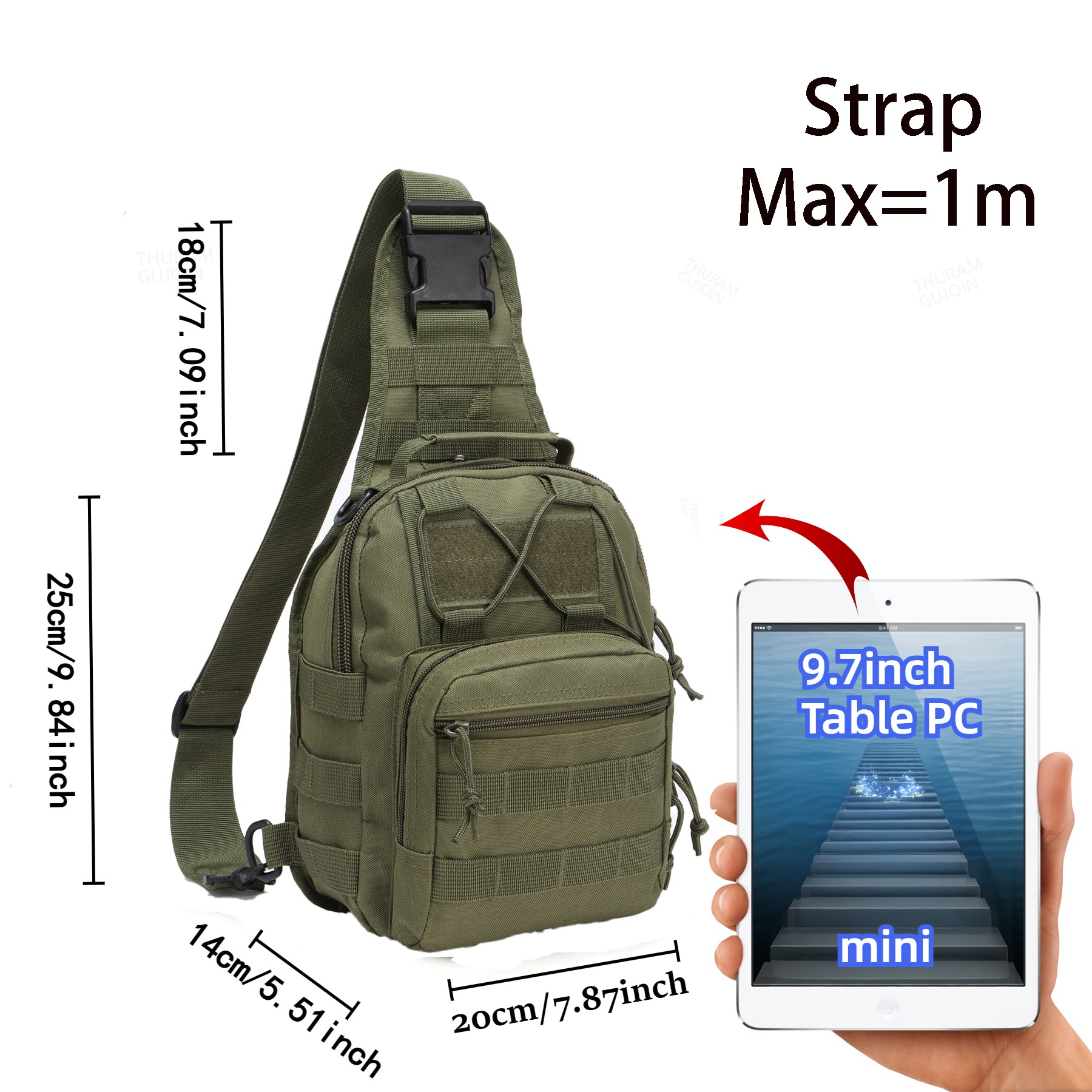حقيبة ظهر تكتيكية للاستخدام ال - مراجعة Sling Backpack Shoulder وسعره