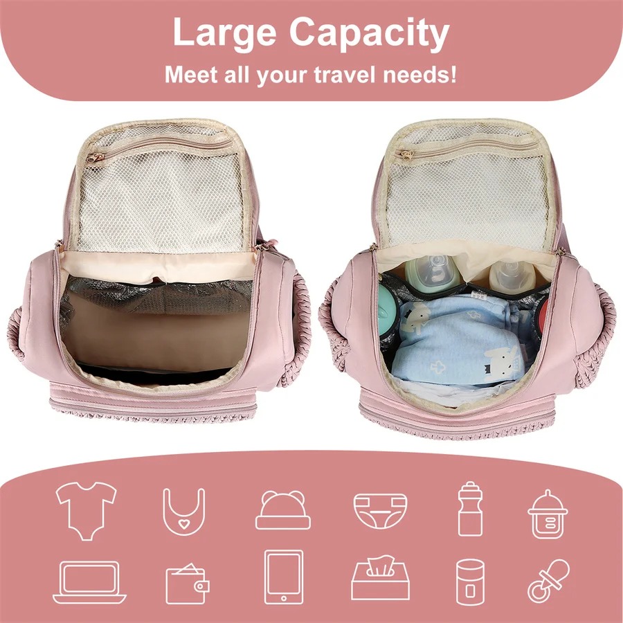 حقيبة ظهر كبيرة السعة للحفاضات - مراجعة Backpack Diaper Bag وسعره