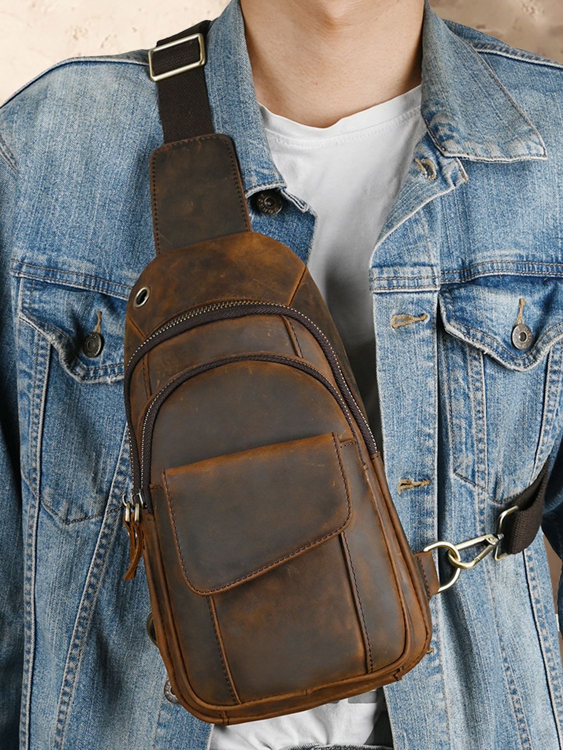 حقيبة صدر رجالية فاخرة متعددة  - مراجعة Sling Backpack Shoulder وسعره