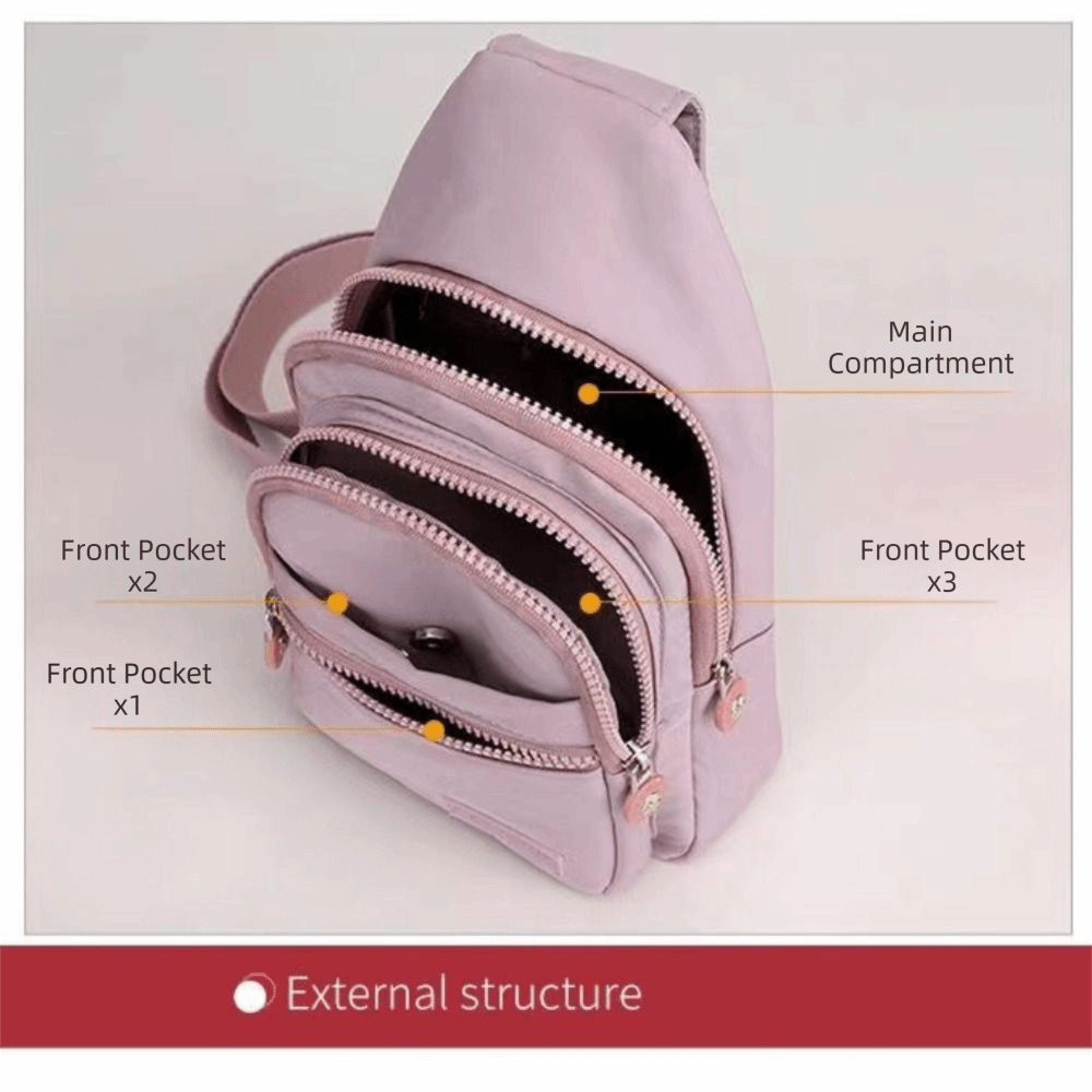 حقيبة صدر نسائية من النايلون م - مراجعة Sling Backpack Shoulder وسعره